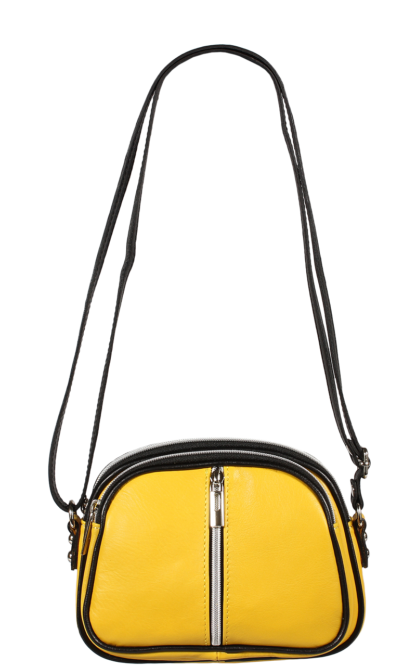 Žlutá italská kožená kabelka přes rameno Icaro Giallo