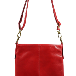 Červená kožená kabelka přes rameno Sefora Rossa