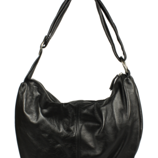 Černá kožená kabelka přes rameno Gondola Nera