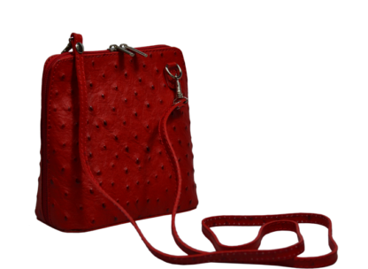 Kabelka s pštrosí texturou Grana Rossa Struzza