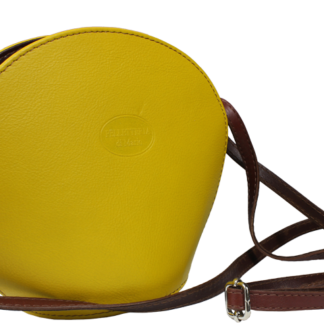 Malé žluté kožené kabelky Pelletteria Gialla Marrone