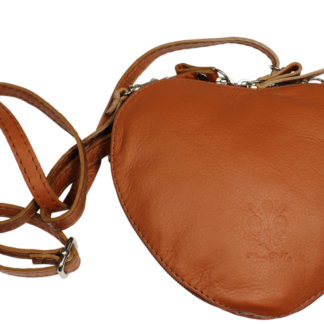 Malá Italská kožená kabelka Cuore Camel