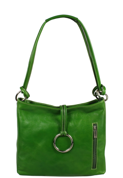Italská kožená kabelka Veroncia Verde Argento