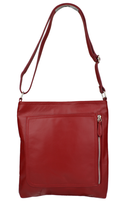 Červené kožené kabelky crossbody Flora Rossa