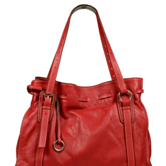 Červená kožená kabelka Maria Rossa Scura