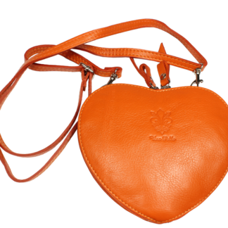 Malá Italská kožená kabelka Cuore Arancione