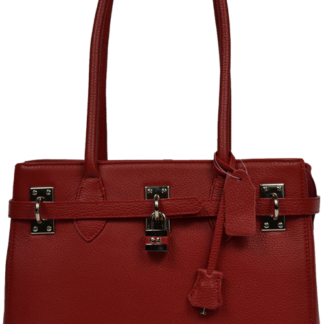 Červená kožená kabelka Azra Rossa