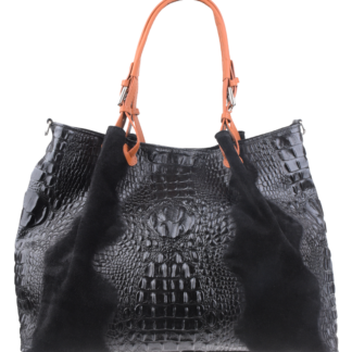 Černé dámské kabelky výprodej Belloza Nera Camel Cocco